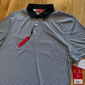 NEW- Redvanly “Graine” Performance Polo Collared Golf Shirt- Men’s Large